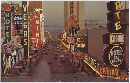 Downtown. Las Vegas, Nevada. Postcard.