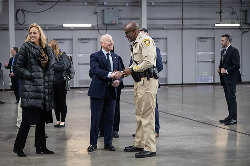 DHS Secretary Alejandro Mayorkas Tours Allegiant Stadium in Las Vegas