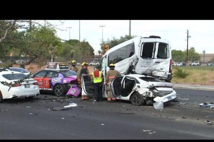 Seven Injured in Major Multi-Vehicle Crash Near UNLV
