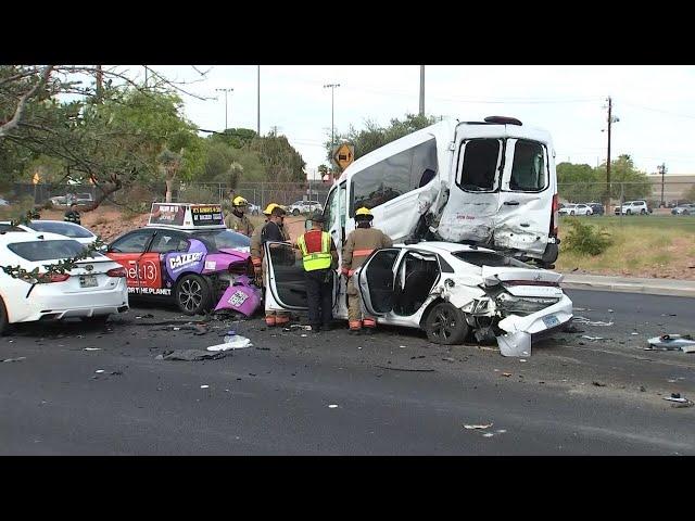 Seven Injured in Major Multi-Vehicle Crash Near UNLV