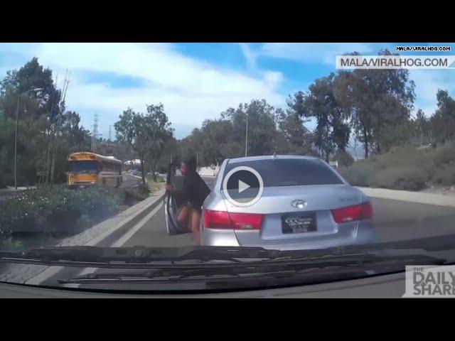Woman Leaps from Moving Car on Las Vegas Freeway as Driver Brandishes Meat Cleaver