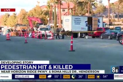 Pedestrian hospitalized after vehicle crash in Henderson