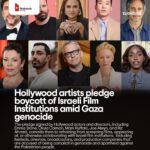 Pledge to boycott Israeli film institutions draws signatures of top Hollywood actors and directors