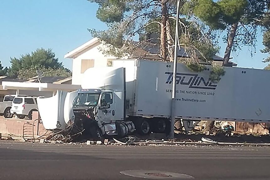 Semi-truck crushes vehicle in deadly Las Vegas crash; driver arrested on DUI-related charges