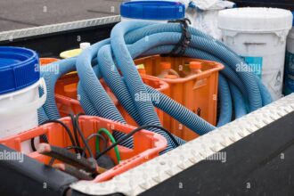 Truck with pool chemicals overturns in central Las Vegas valley crash