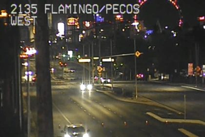 Crash closes central Las Vegas valley road in both directions; pedestrian hospitalized