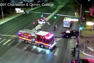 Hit-and-run crash closes portion of central Las Vegas valley road