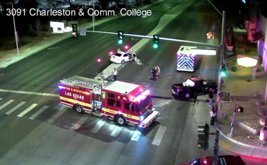 Hit-and-run crash closes portion of central Las Vegas valley road