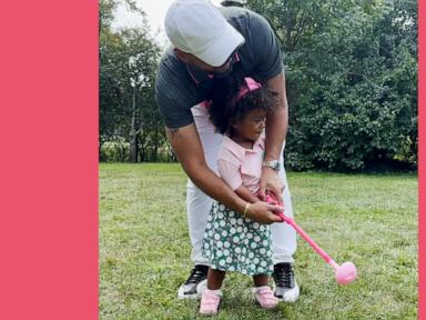 WATCH:  Dad shares an adorable moment teaching his 2-year-old daughter to play golf