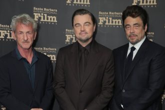 Leonardo DiCaprio Receives Award at Santa Barbara Film Festival After Attending the Super Bowl