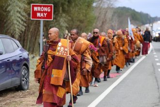 WATCH: Monks on a mission walk 2,300 miles from Texas to DC