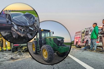 Suspected DUI driver crashes into tractor 'the size of a small house', Fresno CHP says