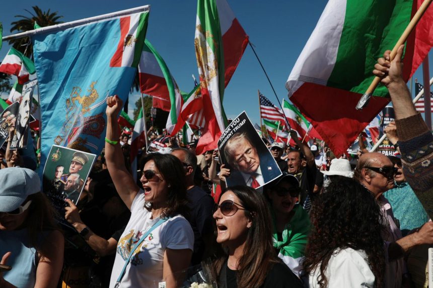 Thousands rally in Westwood as U.S.-Iran war escalates, calling for a 'free Iran'