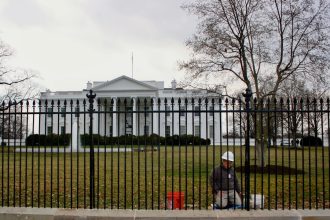 Man taken into custody after driving van into security gate outside White House, authorities say