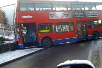Vehicle crashes into Las Vegas bus near Spring Mountain, Decatur