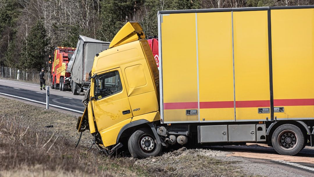 Driver pinned after semi-truck overturns in central Las Vegas