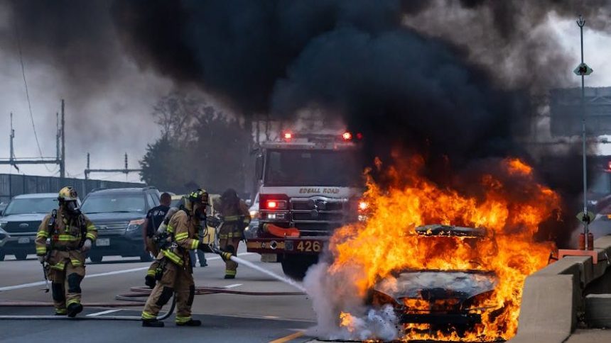 110 freeway closed in both directions in Wilmington for fire near encampment