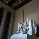 Trump drives across Lincoln Memorial Reflecting Pool to inspect new blue coating he's putting on it