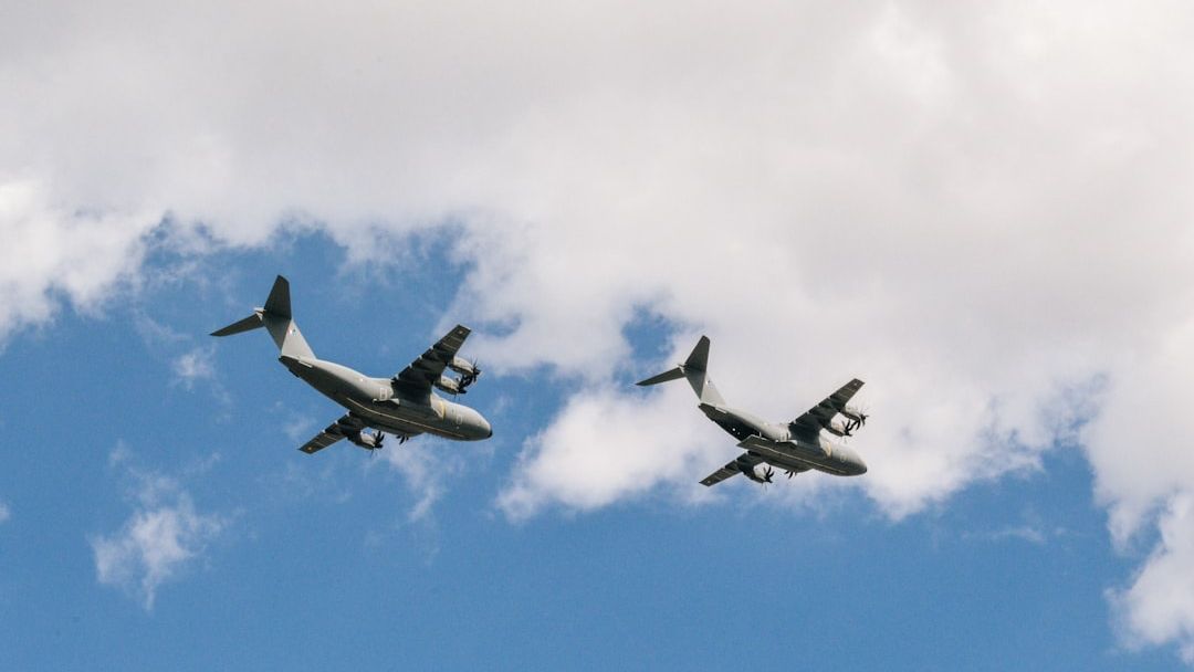 Military aircraft escorted through Torrance